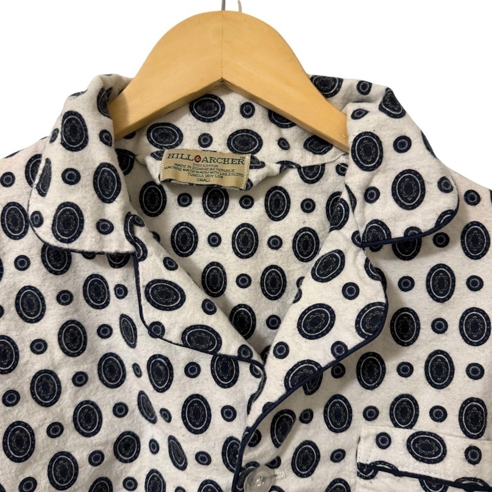 Hill and Archer Men’s Soft Fleece Long Sleeve Button Down Pajama Top Size Small - Picture 3 of 6